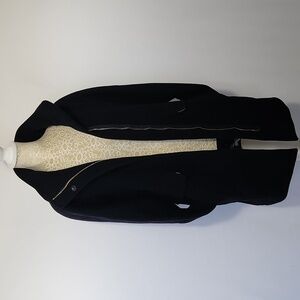 Vince Camuto Deep Navy Blue Women's Wool Blend Full Zip Coat Size S